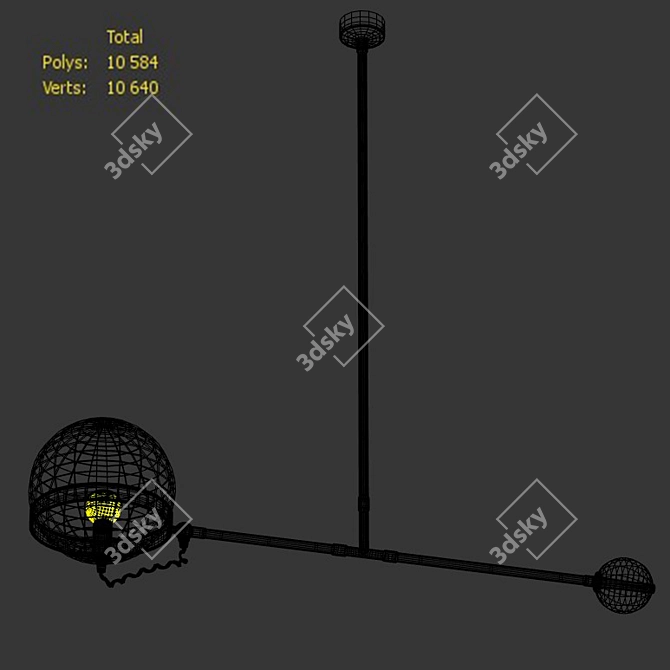 Retro Vision: Balancing Globe Pendant 3D model image 3