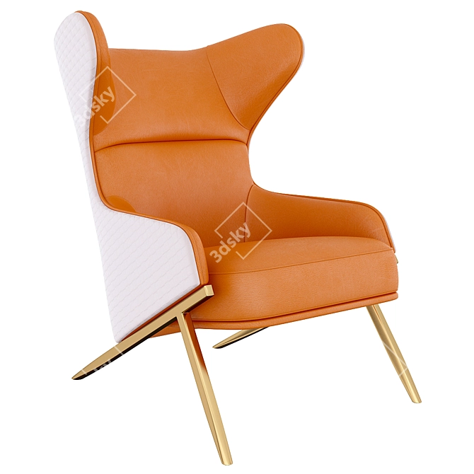 Vibrant Orange Don Vito Armchair 3D model image 1