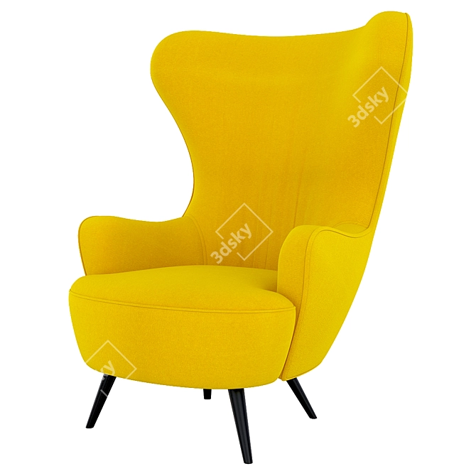 Elegant Wingback Chair: Tom Dixon 3D model image 1