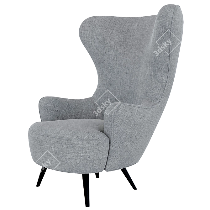 Elegant Wingback Chair: Tom Dixon 3D model image 3