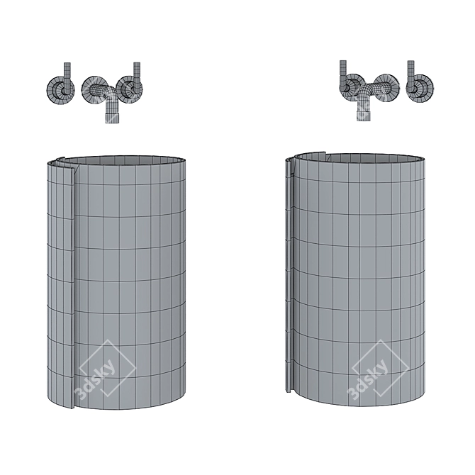 Modern Pedestal Sink 3D model image 3