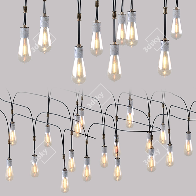 Modern Pendant Light Bulbs 3D model image 4