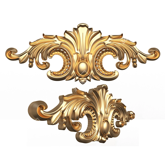 Elegant Plaster Molding Decor 3D model image 1