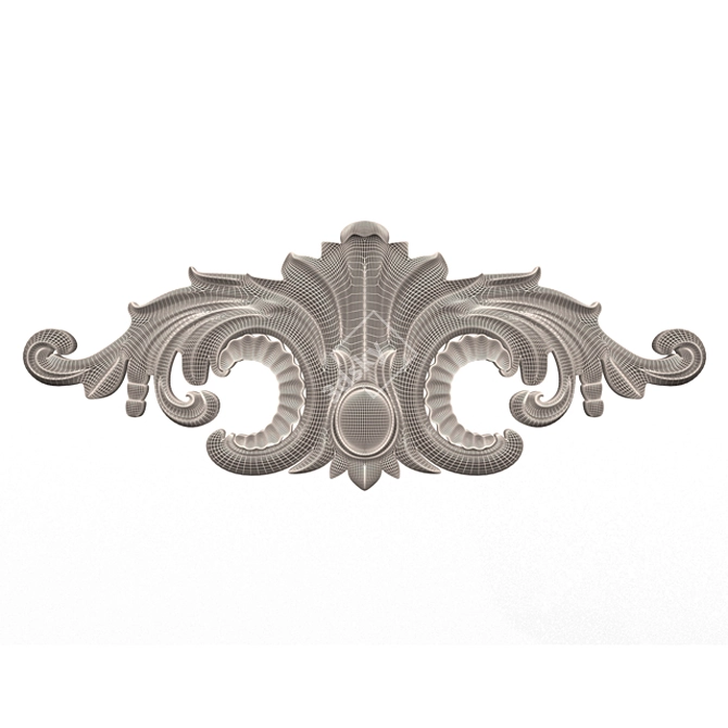 Elegant Plaster Molding Decor 3D model image 6