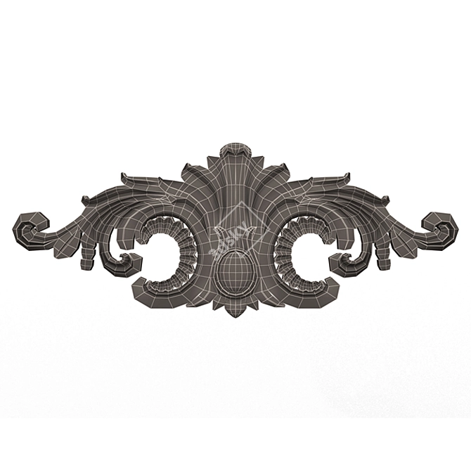 Elegant Plaster Molding Decor 3D model image 7