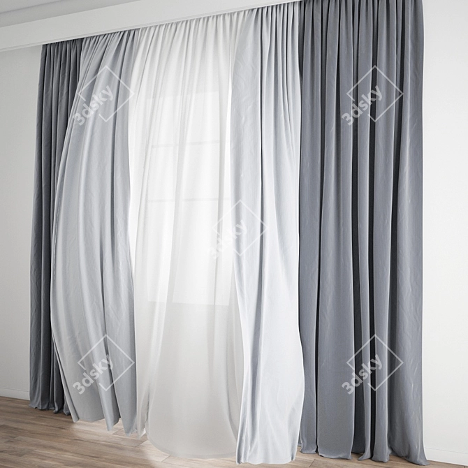 Dynamic Wind Curtain 3D Model 3D model image 3