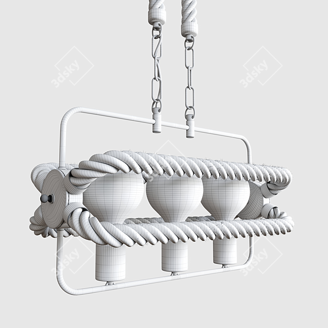 Vitaluce V4381-1/3 Rectangular Pendant Chandelier 3D model image 4