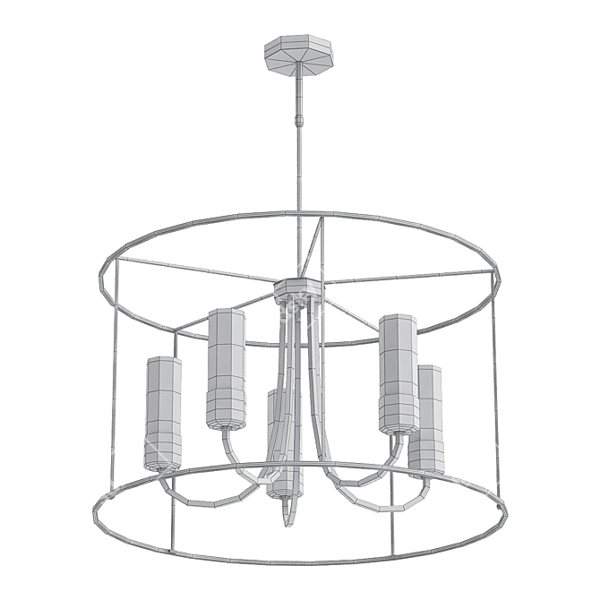 Elegant Bronze Drum Pendant Light 3D model image 1