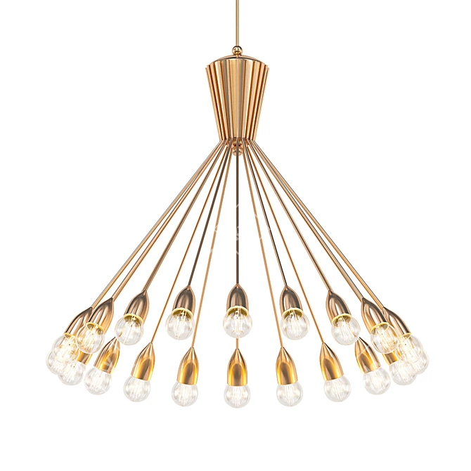 Mid-Century Spider Sputnik Chandelier 3D model image 1