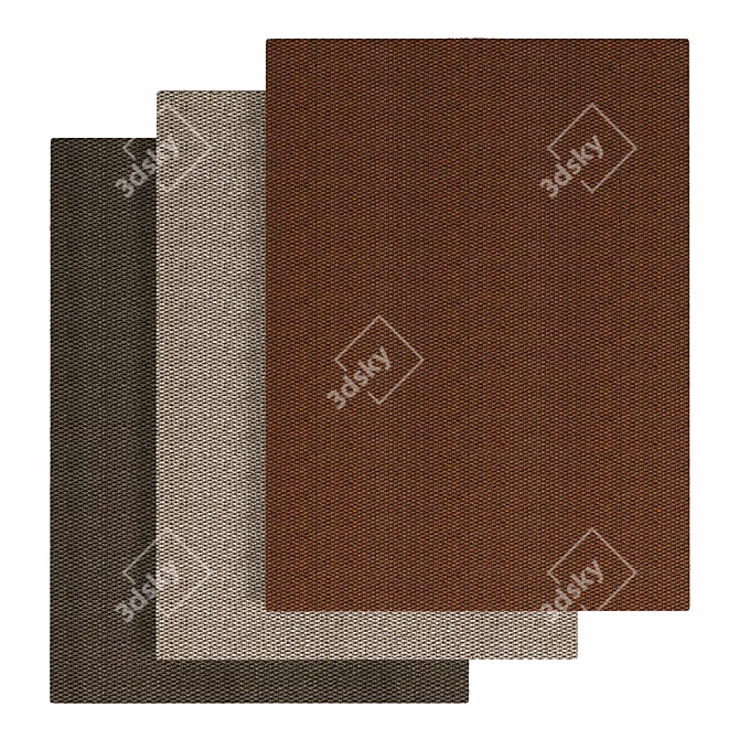 Elegant Beige Mick Rug 3D model image 3