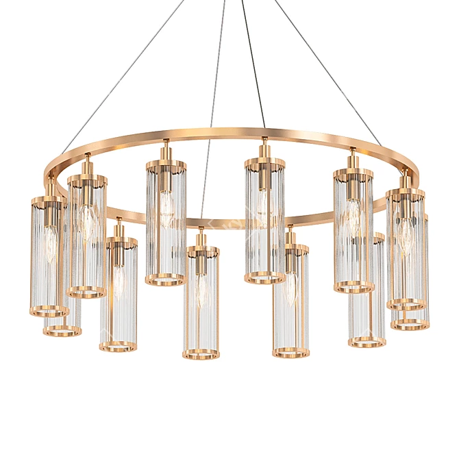 Marley 42 Pendant: Aged Brass Elegance 3D model image 1