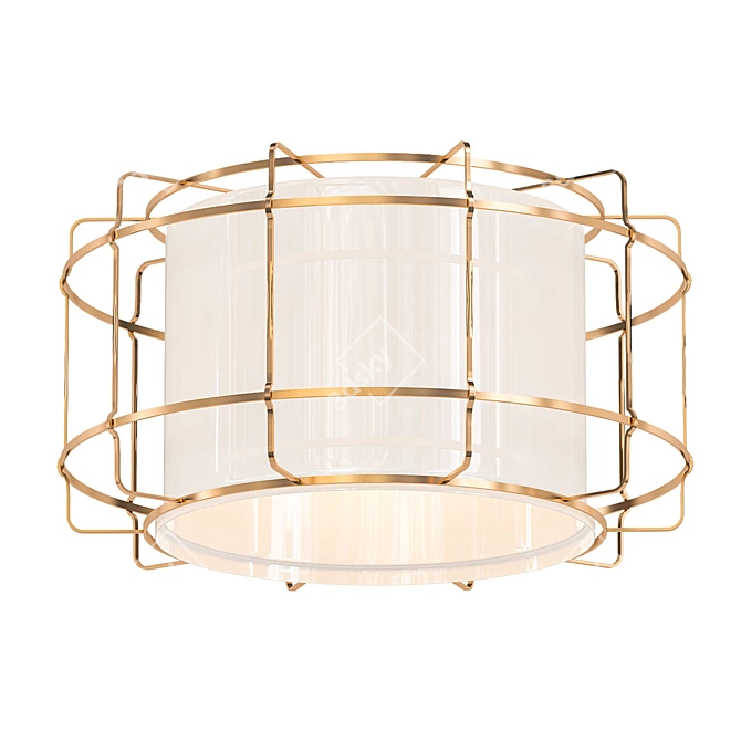 Elegant Aged Brass LED Ceiling 3D model image 1