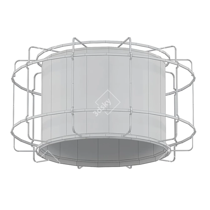 Elegant Aged Brass LED Ceiling 3D model image 2