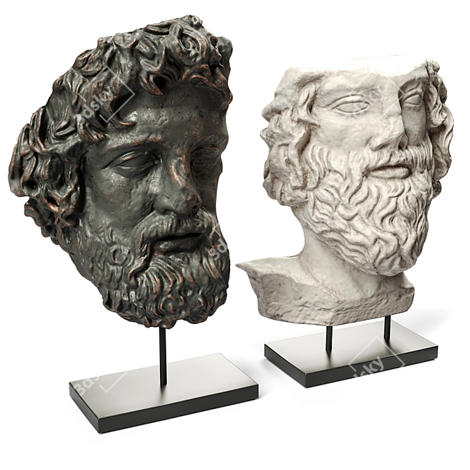 Mythical Metal Sculptures: Asclepios & Greek General 3D model image 4