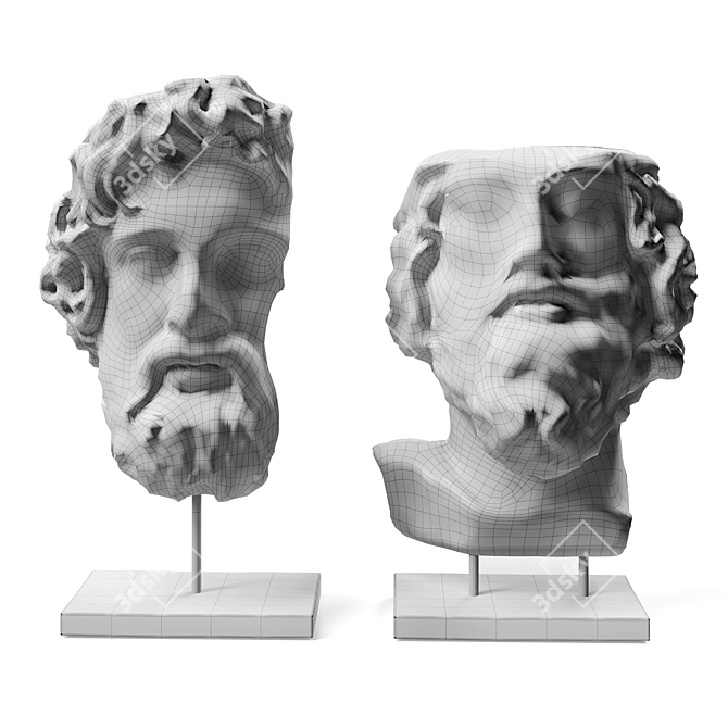 Mythical Metal Sculptures: Asclepios & Greek General 3D model image 5