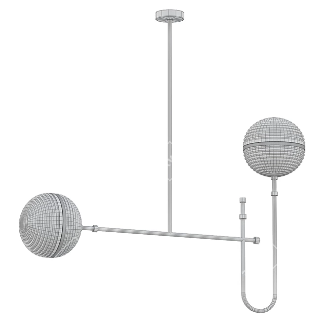 Elegant Ayler I Ceiling Light 3D model image 2