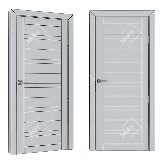 Soviet Style Russian Door: Realistic Model 3D model image 3