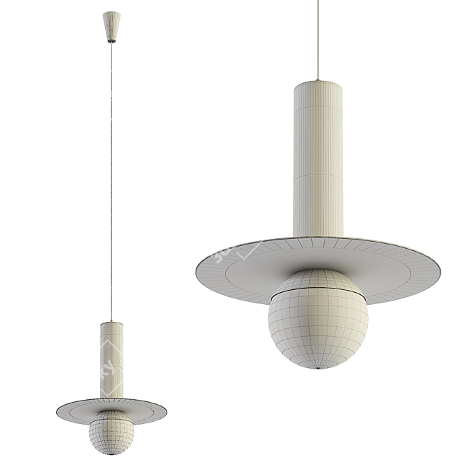 Sleek Beta Pendant Light 3D model image 2