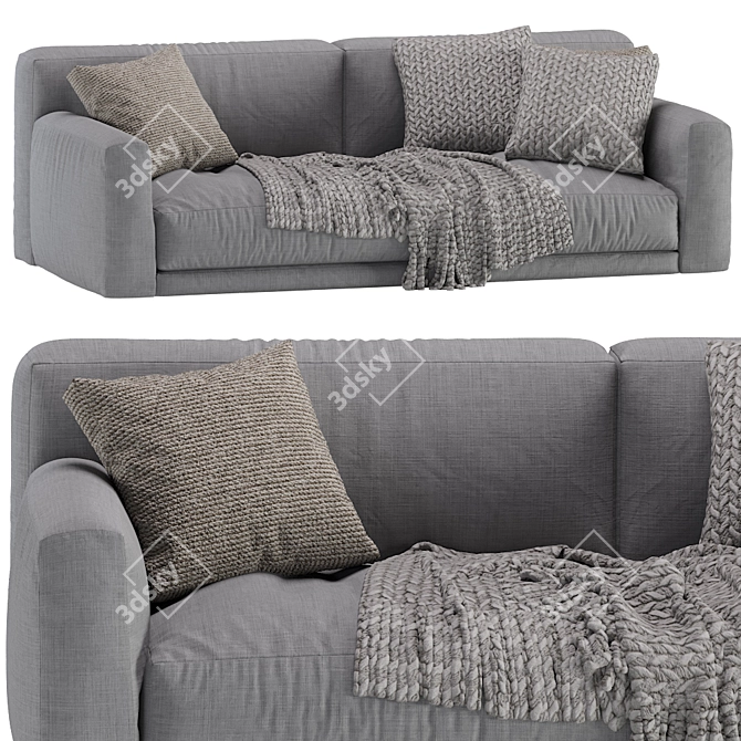 Modern Poliform Paris Seoul 2-Seat Sofa 3D model image 2