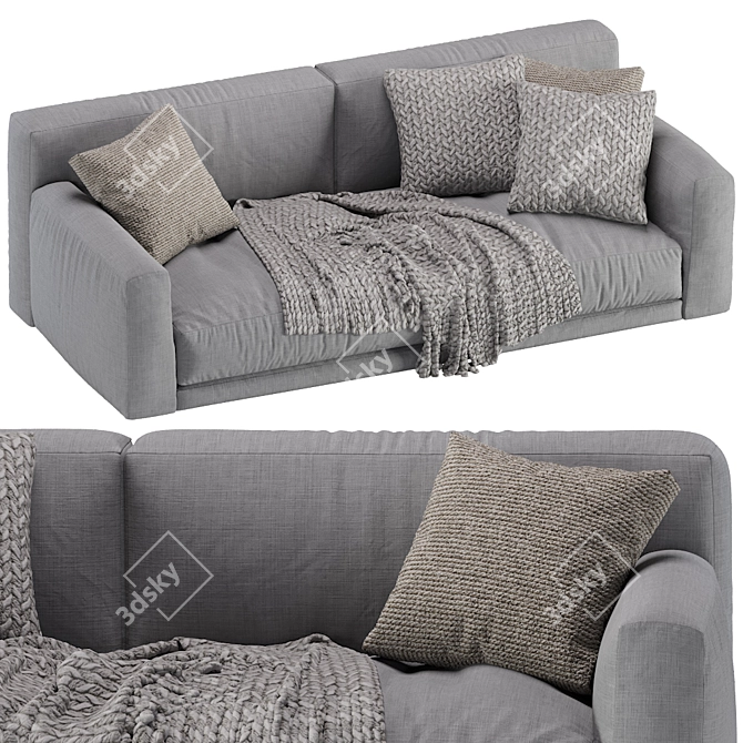 Modern Poliform Paris Seoul 2-Seat Sofa 3D model image 6