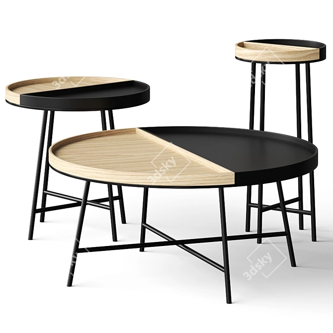 DecMode Contemporary Coffee Tables - Walmart Collection 3D model image 1