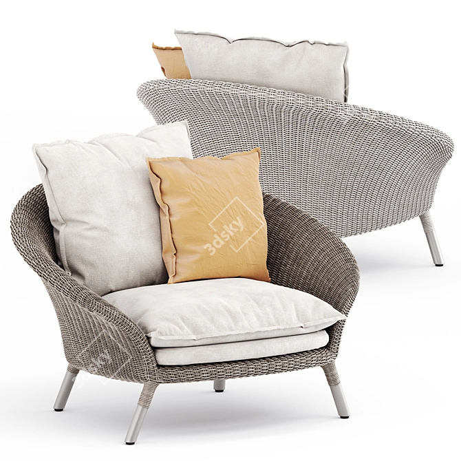 Sleek Strada Lounge Chair 3D model image 1