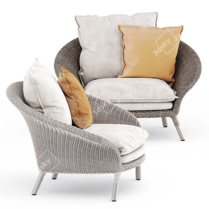 Sleek Strada Lounge Chair 3D model image 2