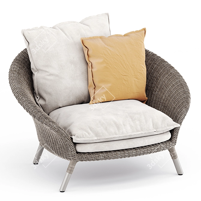 Sleek Strada Lounge Chair 3D model image 3