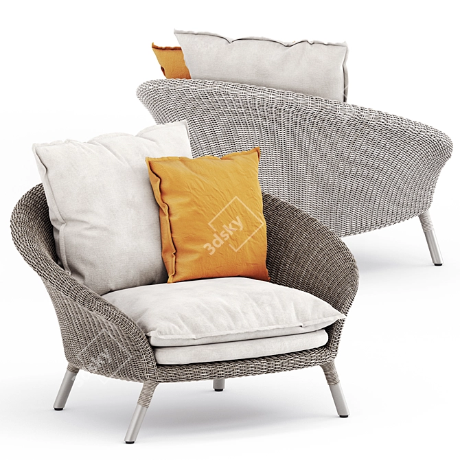 Sleek Strada Lounge Chair 3D model image 6