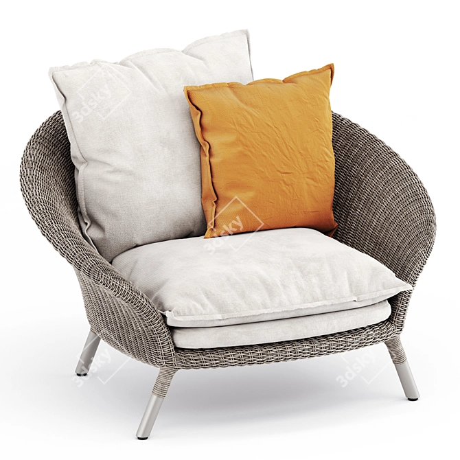 Sleek Strada Lounge Chair 3D model image 8
