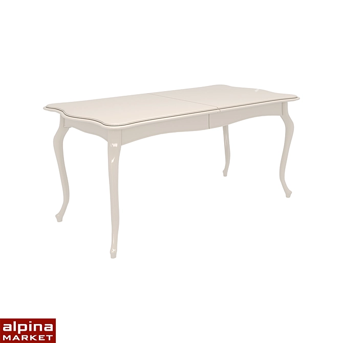 Edward Extendable Ivory Dining Table 3D model image 1