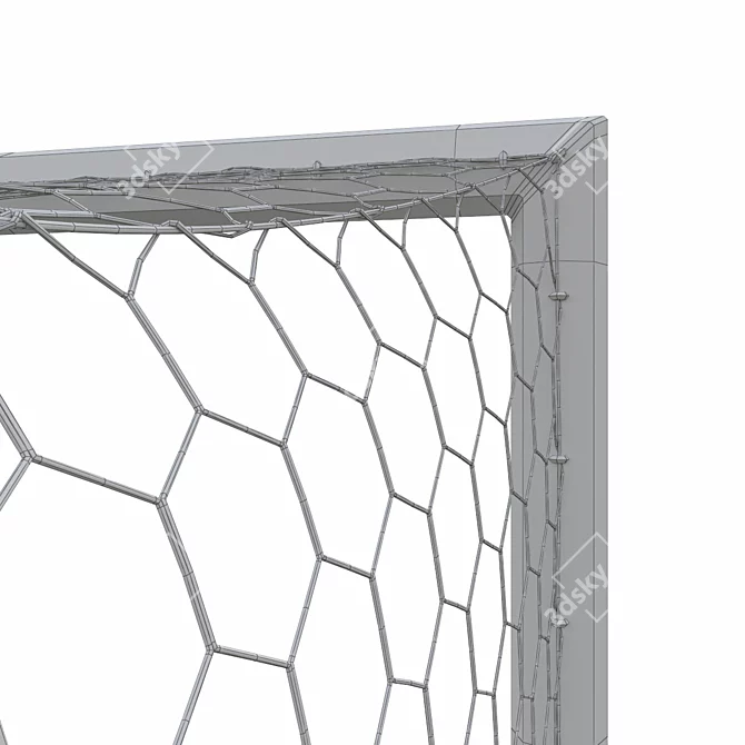 Full-Size Hexagonal Soccer Goal 3D model image 4