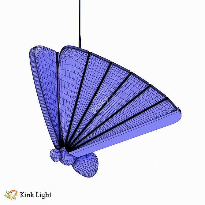 Gold Butterfly Pendant Light 3D model image 4