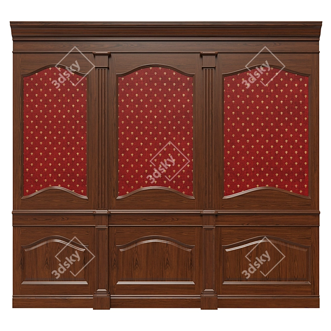 Wooden Panel Wallpaper Set 3D model image 2