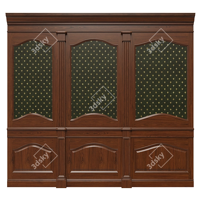 Wooden Panel Wallpaper Set 3D model image 3