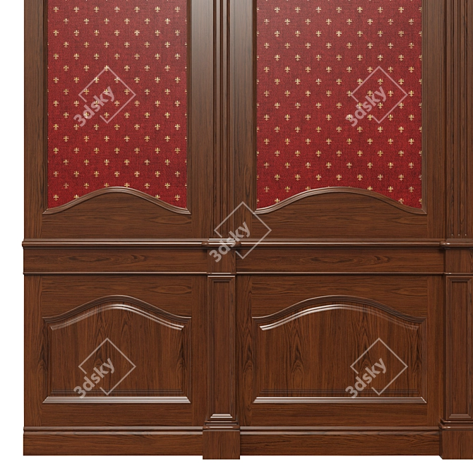 Wooden Panel Wallpaper Set 3D model image 5