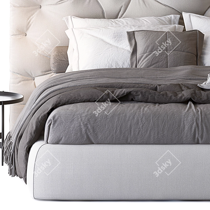 Impunto Bed & Abaco Table Set 3D model image 3