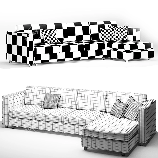 Finnala Corona: Stylish 3-seater Sofa 3D model image 2
