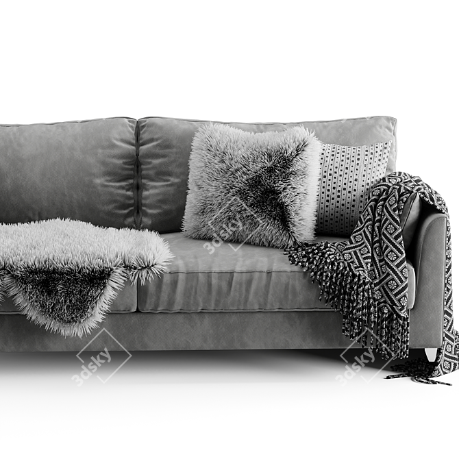 Meridiani Bisse 2015: Sleek Modern Sofa 3D model image 2