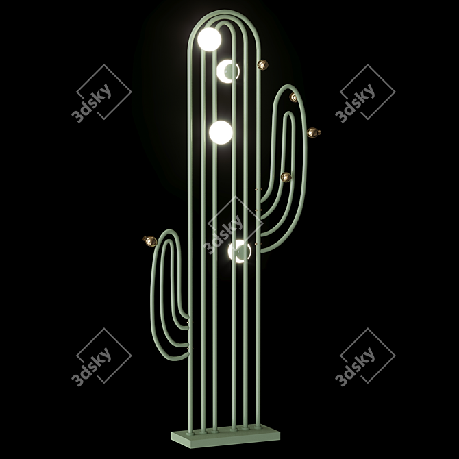 Sleek Cactus Sculpture 3D model image 2