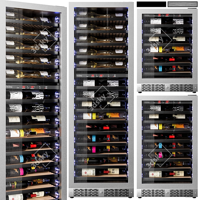 Pevino Wine Fridge Combo 3D model image 2