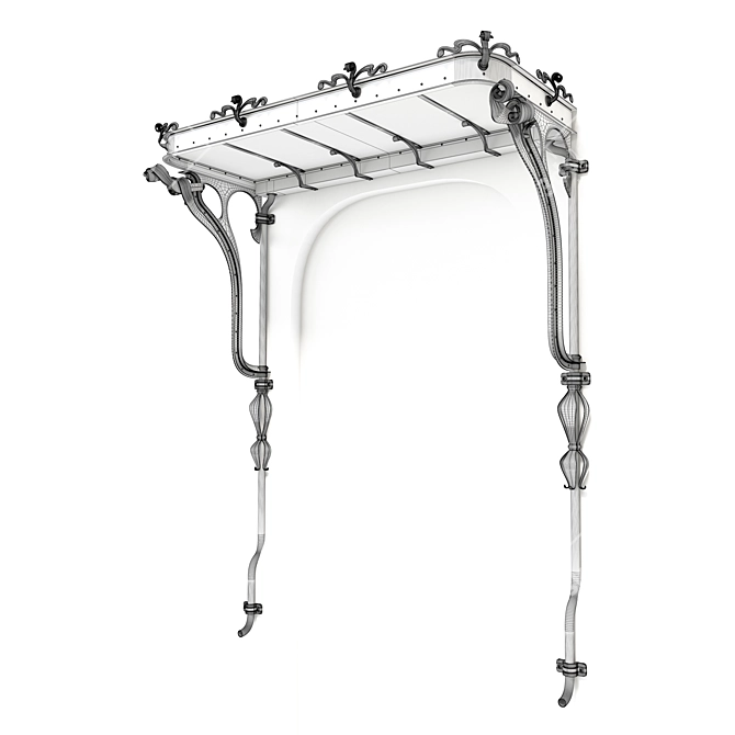 Art-Deco Wrought-Iron Canopy 3D model image 10