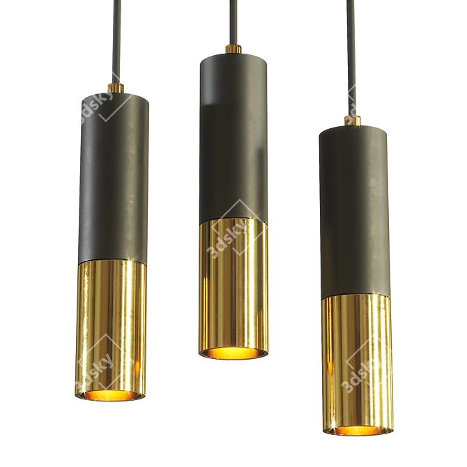 Sleek Studio Tube 01 Suspension 3D model image 1