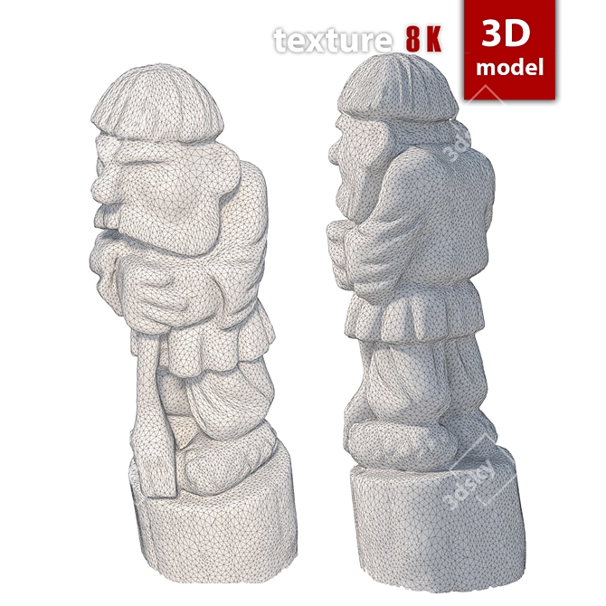350 Wooden Man Figure - Detailed & Textured 3D Model 3D model image 3