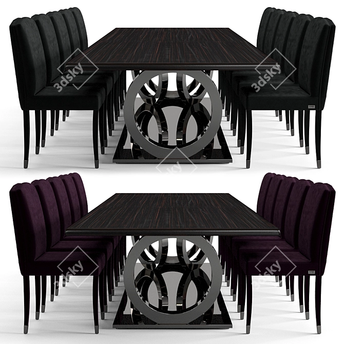 Fendi Casa Dining Set: Luxury Elegance 3D model image 2