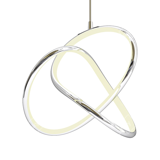 Sleek Chrome LED Mini Pendant 3D model image 1