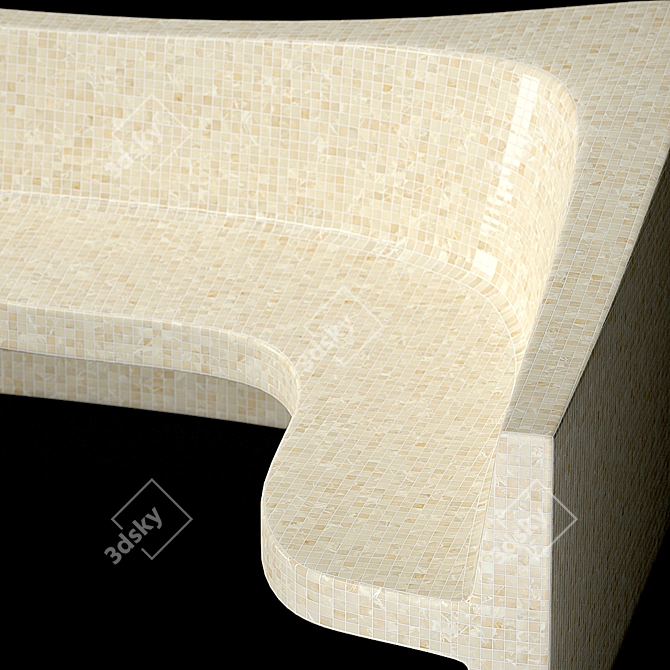 Title: Mosaic Hamam Seat - Comfort in Style 3D model image 7