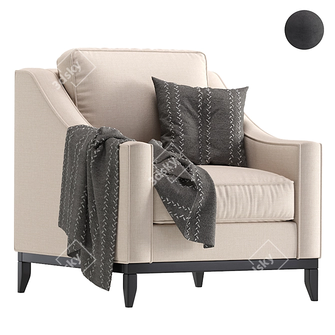 Elegant CORLEONE Armchair - Timeless Luxury 3D model image 1