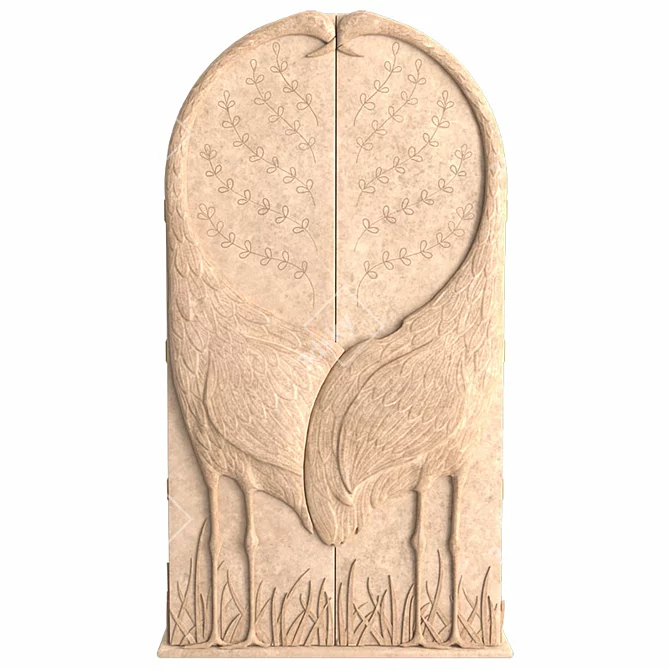 Ethereal Woodcarved Wardrobe 3D model image 2