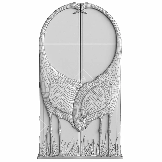 Ethereal Woodcarved Wardrobe 3D model image 3